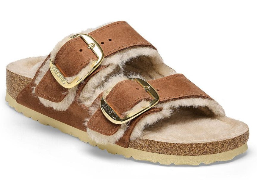 BIRKENSTOCK Arizona Big Buckle Shearling כפכפי פרווה בירקנשטוק נשים