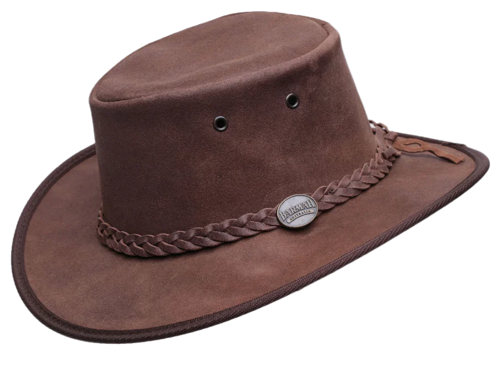 BARMAH Squashy Saddler CD כובע עור אוסטרלי עם שרוך סנטר