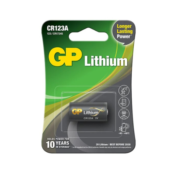 GP Lithium Battery CR123A 3V סוללות ליתיום
