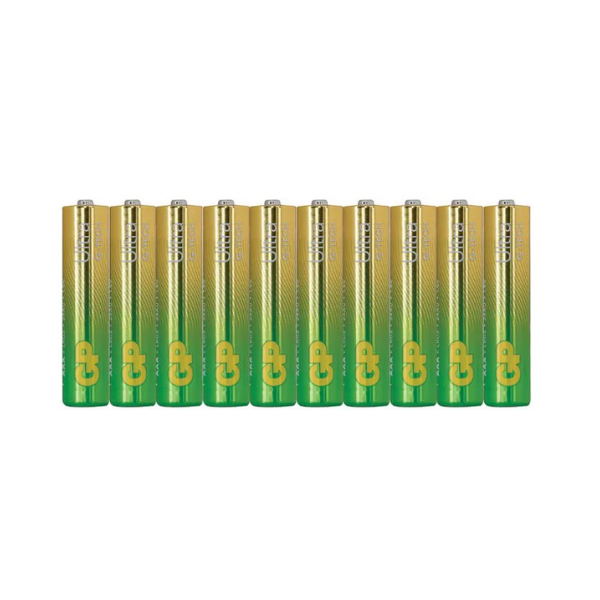 GP ULTRA ALKALINE 1.5V G-TECH AAA מארז 10 סוללות