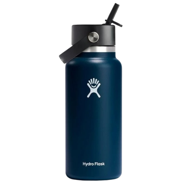 HYDRO FLASK בקבוק שתייה מבודד פיה רחבה עם קש 946 מ"ל