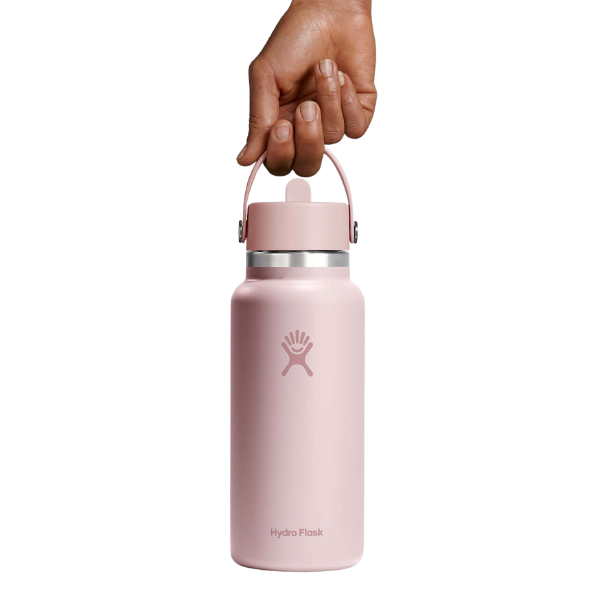 HYDRO FLASK בקבוק שתייה מבודד פיה רחבה עם קש 946 מ"ל