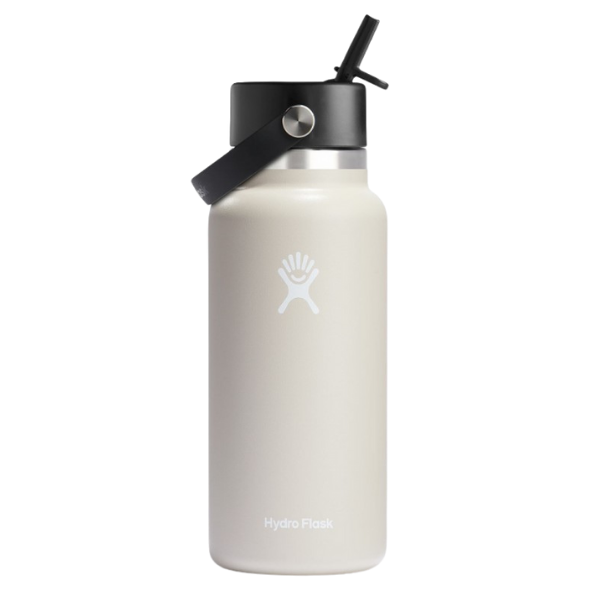 HYDRO FLASK בקבוק שתייה מבודד פיה רחבה עם קש 946 מ"ל