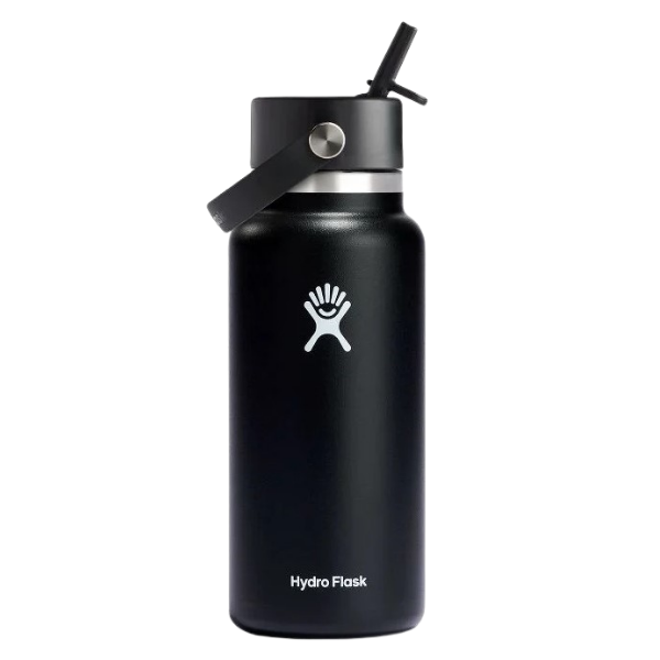 HYDRO FLASK בקבוק שתייה מבודד פיה רחבה עם קש 946 מ"ל