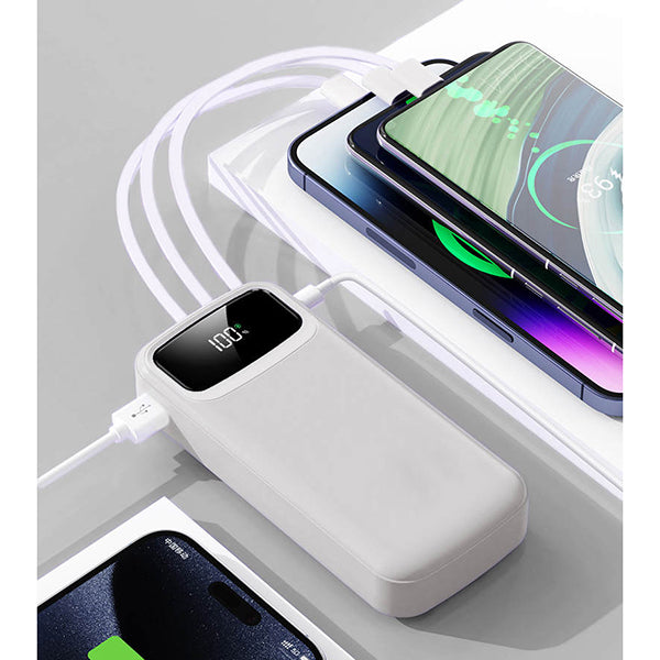 POWER BANK 20000mAh מטען נייד 4 כבלים מובנים
