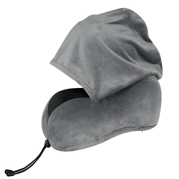 TRAVEL PILLOW MEMORY FOAM כרית נסיעות לצוואר עם קפוצ'ון