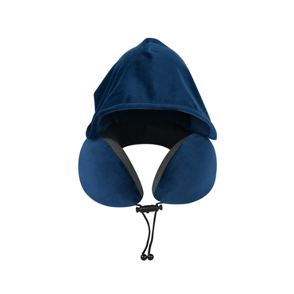 TRAVEL PILLOW MEMORY FOAM כרית נסיעות לצוואר עם קפוצ'ון