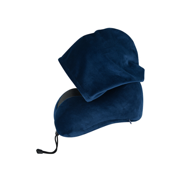 TRAVEL PILLOW MEMORY FOAM כרית נסיעות לצוואר עם קפוצ'ון