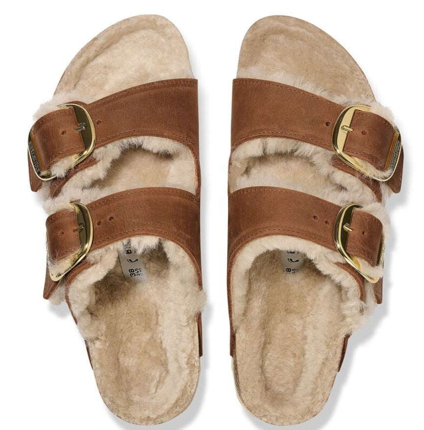 BIRKENSTOCK Arizona Big Buckle Shearling כפכפי פרווה בירקנשטוק נשים