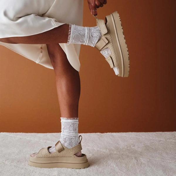 UGG GoldenGlow Embossed סנדלי פלטפורמה גולדן גלואו נשים UGG