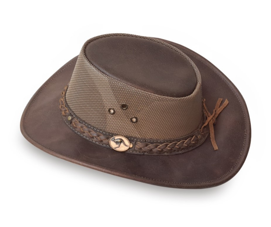 AUSSIE GEAR BUSHIE כובע בוקרים אוסטרלי עם רשת אוזי גיר