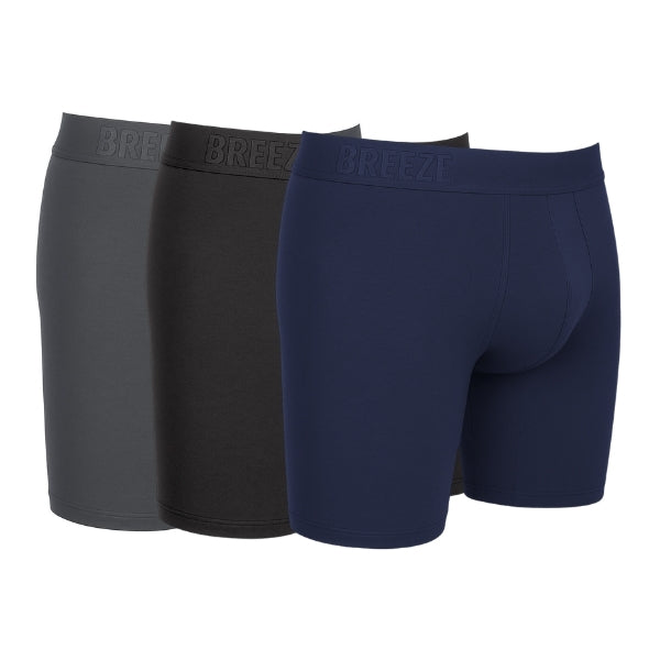 BREEZE Bamboo Boxer Long מארז שלישיית תחתוני בוקסר ארוך BREEZE