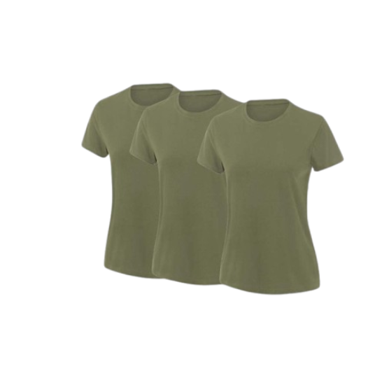 BREEZE חולצת במבוק טי קצר צווארון עגול נשים