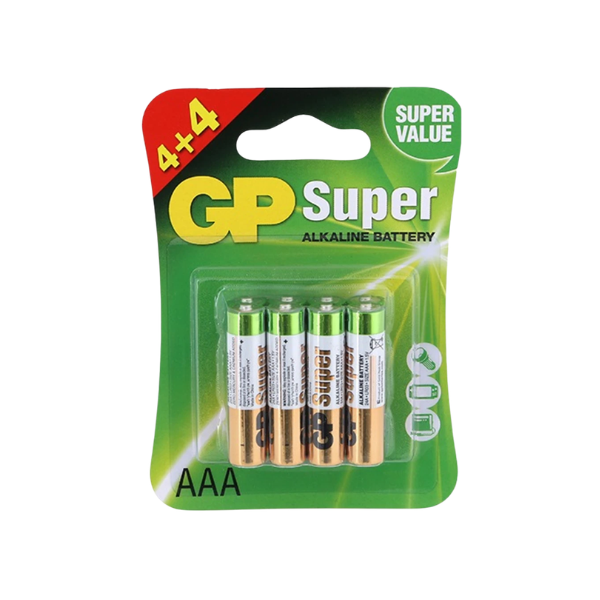 GP AAA 1.5V C8 מארז 8 סוללות סופר אלקליין