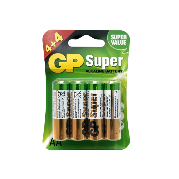 GP AA 1.5V C8 מארז 8 סוללות סופר אלקליין