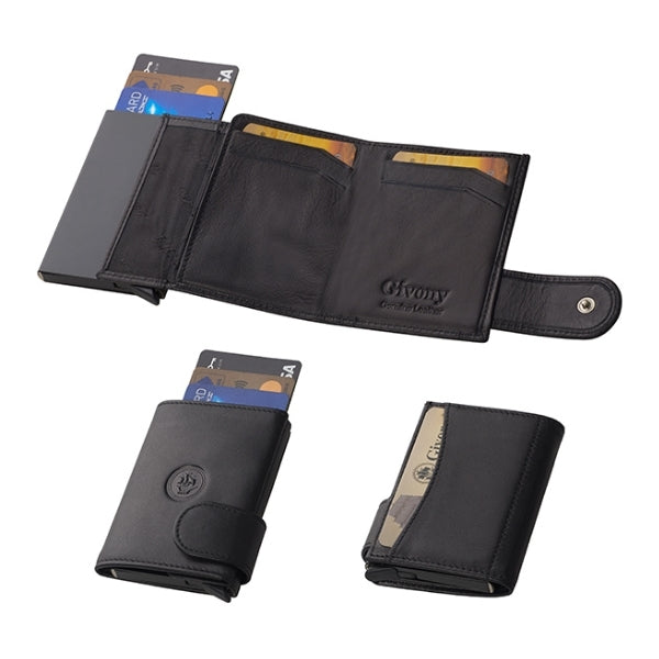 GIVONY שולף כרטיסים גבעוני+ RFID ארנק עור