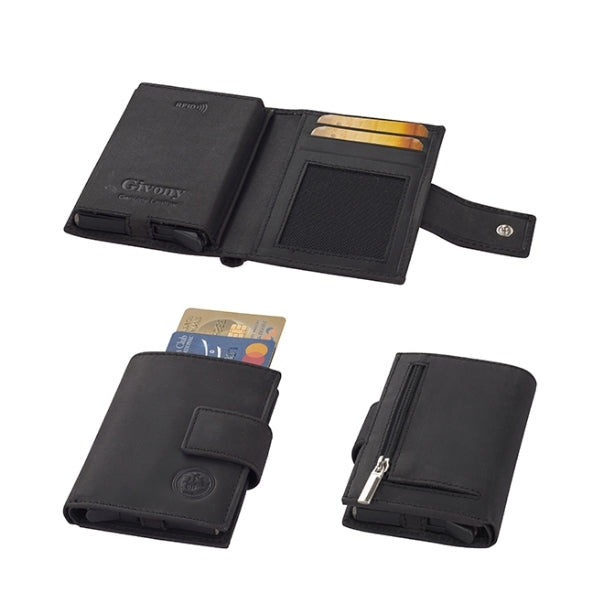 GIVONY שולף כרטיסים גבעוני+ RFID ארנק עור