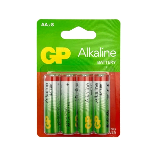 GP 1.5V C8 Long Lasting סופר אלקליין AA מארז 8 סוללות