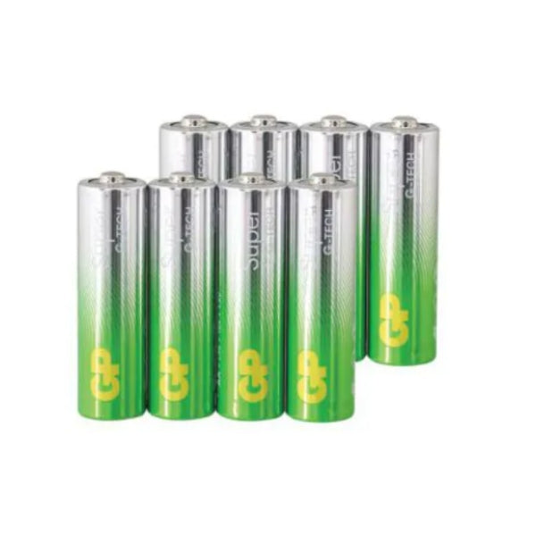 GP G-TECH 1.5V C8 AA מארז 8 סוללות סופר אלקליין