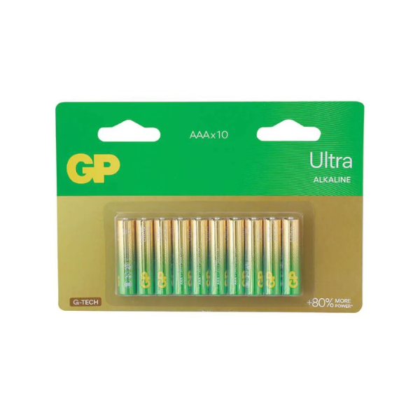 GP ULTRA  ALKALINE 1.5V G-TECH AAA מארז 10 סוללות