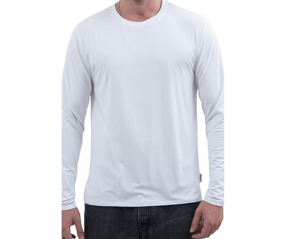 BREEZE חולצת במבוק שרוול ארוך צווארון עגול גברים