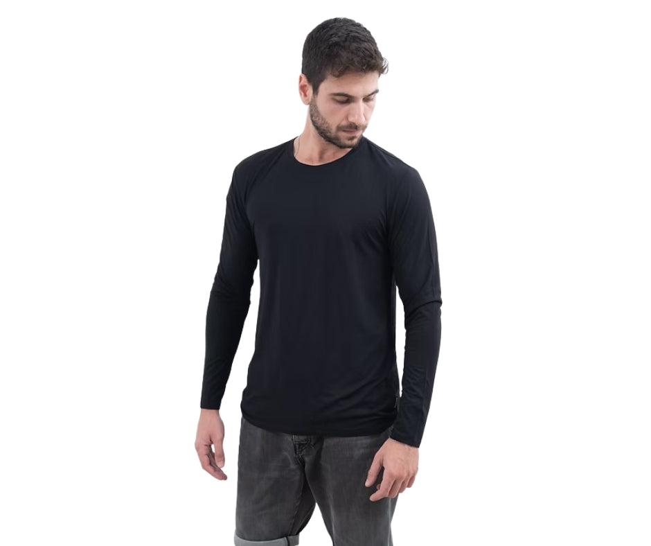 BREEZE חולצת במבוק שרוול ארוך צווארון עגול גברים