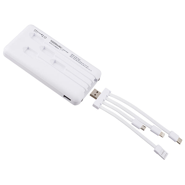 POWER BANK 10000mAh מטען נייד 4 כבלים מובנים