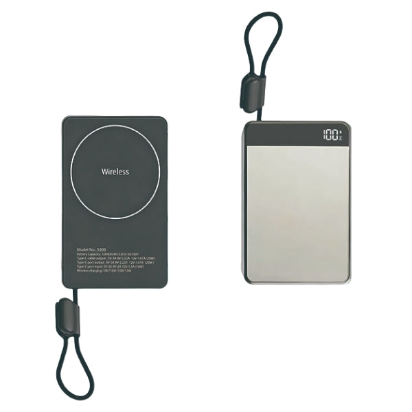POWER BANK 10000mAh Mini Aluminum Alloy  מטען נייד עם טעינה אלחוטית טרקר למטייל ולחייל