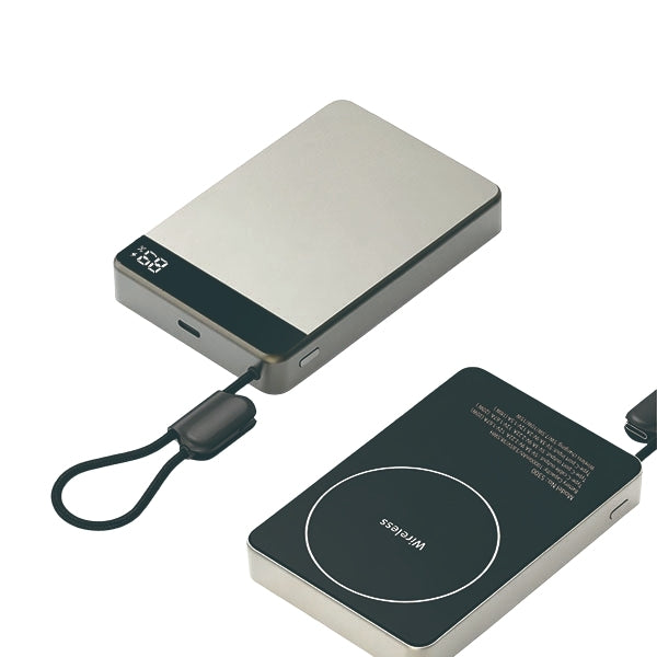 POWER BANK 10000mAh Mini Aluminum Alloy  מטען נייד עם טעינה אלחוטית טרקר למטייל ולחייל