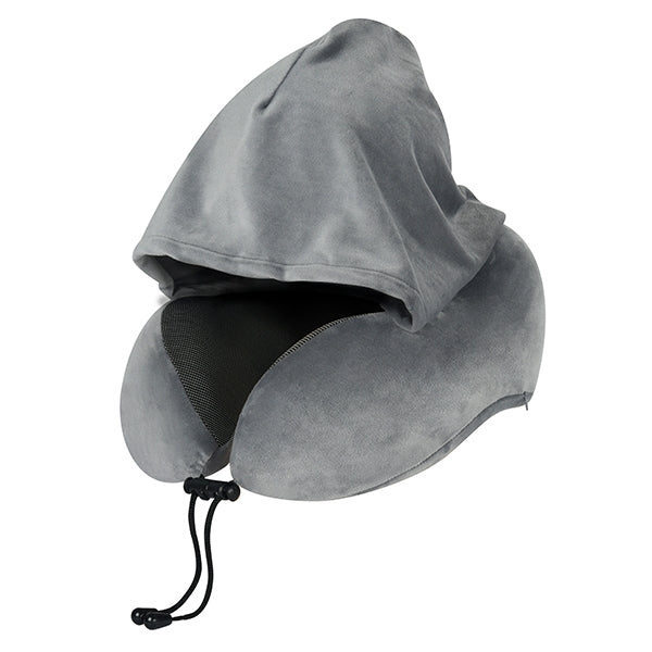 TRAVEL PILLOW MEMORY FOAM כרית נסיעות לצוואר עם קפוצ'ון