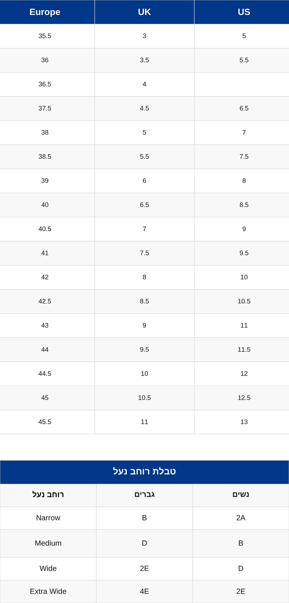 Size Chart