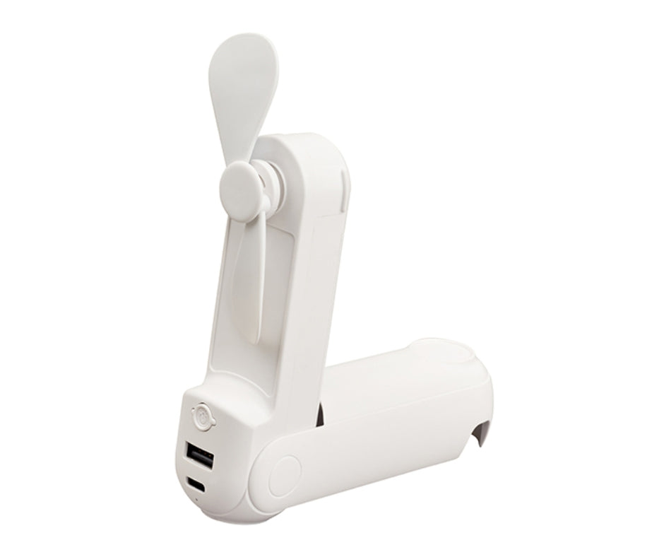 3000mAh מאוורר נייד משולב פנס ופאוור בנק סוללת גיבוי