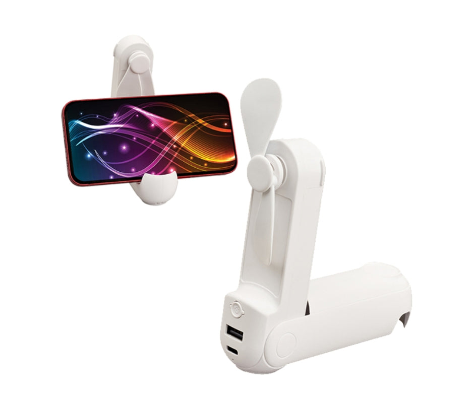 3000mAh מאוורר נייד משולב פנס ופאוור בנק סוללת גיבוי